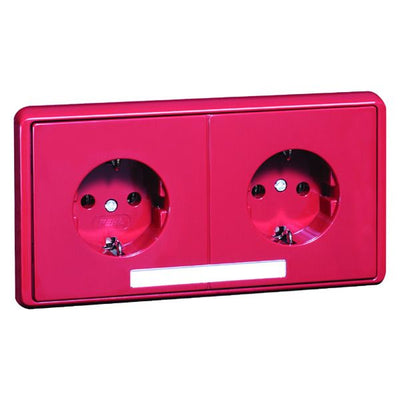 Peha D 95.6512/3.36 NA Steckdose SCHUKO 2f rot Beschriftung-f. 00797811