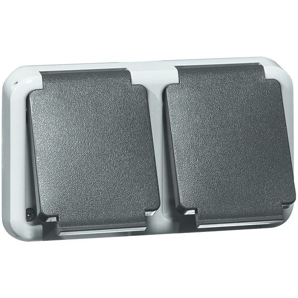 Peha D 6632 WAB O.D. Steckdose SCHUKO 2f grau ohne Dose 00312751