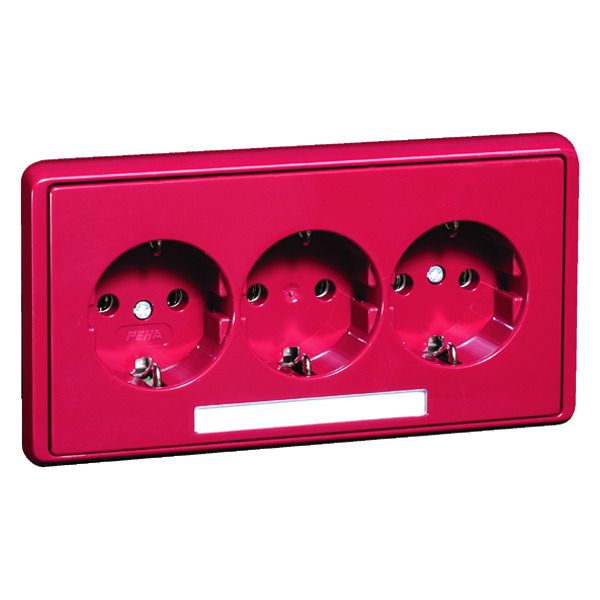 Peha D 95.6513.36 NA Steckdose SCHUKO 3f rot Beschriftung-f. 00798611