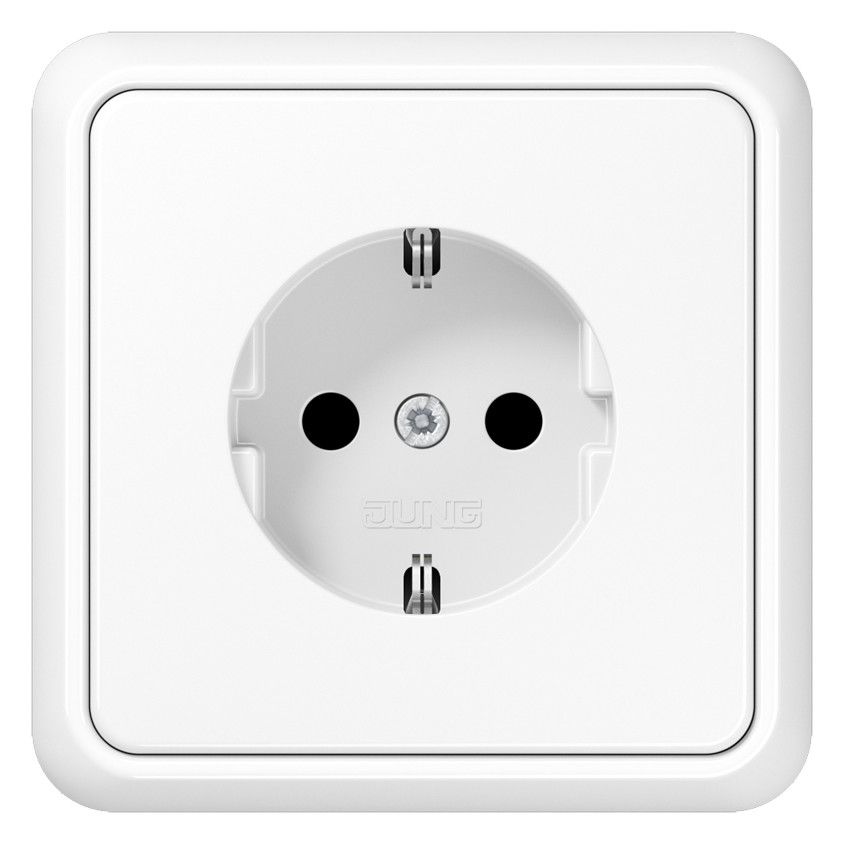 Jung 51520 WW SCHUKO®-Steckdose 16 A 250V ~ m.Rahmen Duroplast Serie CD aws