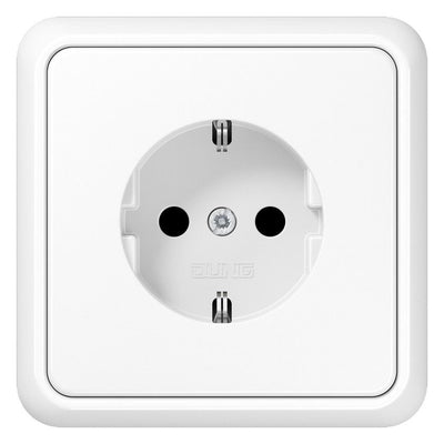 Jung 51520 WW SCHUKO®-Steckdose 16 A 250V ~ m.Rahmen Duroplast Serie CD aws