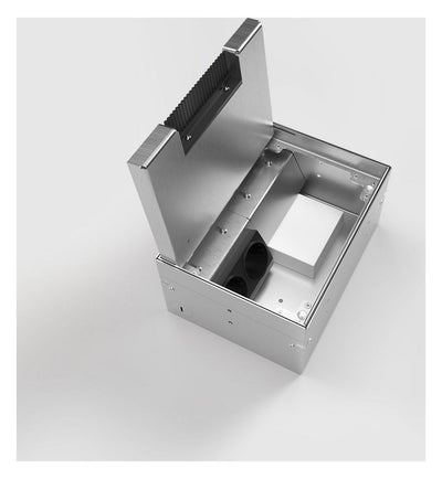 Bodensteckdose 8904BB 3x Schuko 1x RJ45 2fach belegbar 8904BB-2-0