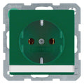 Berker 47506003 Steckdose SCHUKO m.B-feld Q.1/Q.3 grün samt