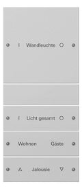 GIRA 2204015 Wippenset 4fach (1+3) beschreib. System 55 Grau matt (lack.)