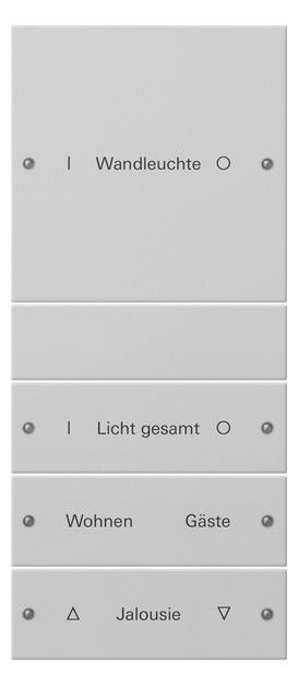 GIRA 2204015 Wippenset 4fach (1+3) beschreib. System 55 Grau matt (lack.)
