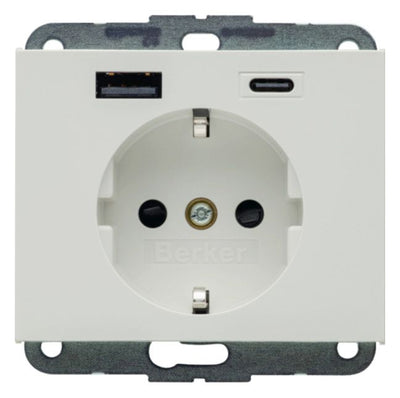 Berker 48147009 Steckdose SCHUKO/USB AC 20W PD Kx pw gl