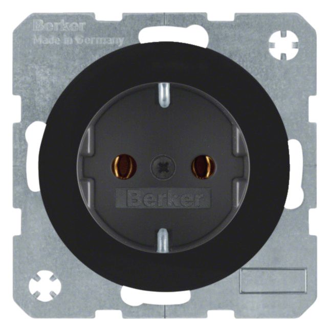 Berker 47432045 Steckdose SCHUKO R.1/R.3 schwarz glänzend