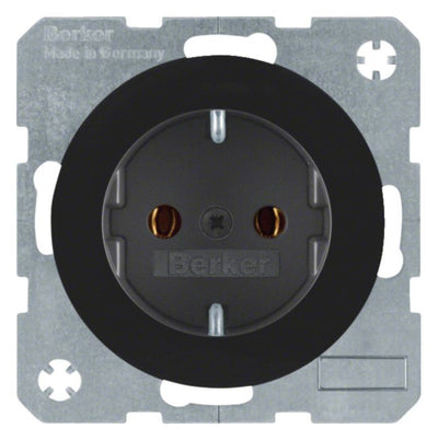 Berker 47432045 Steckdose SCHUKO R.1/R.3 schwarz glänzend