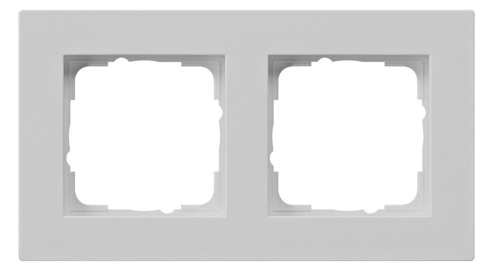 GIRA 0212375 Abdeckrahmen 2fach flach E2 Grau matt