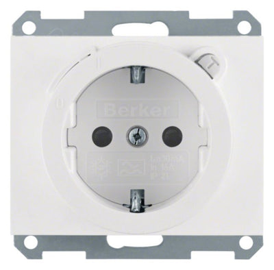 Berker 47087009 Steckdose SCHUKO+Fi u.erh.BS K.1 polarweiß glänzend
