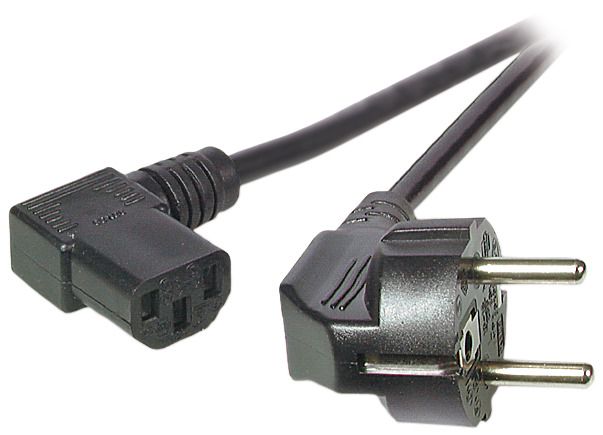 EFB EK535.2 Netzleitung Schuko 90°-C13 90° schwarz 2m 3x0.75qmm