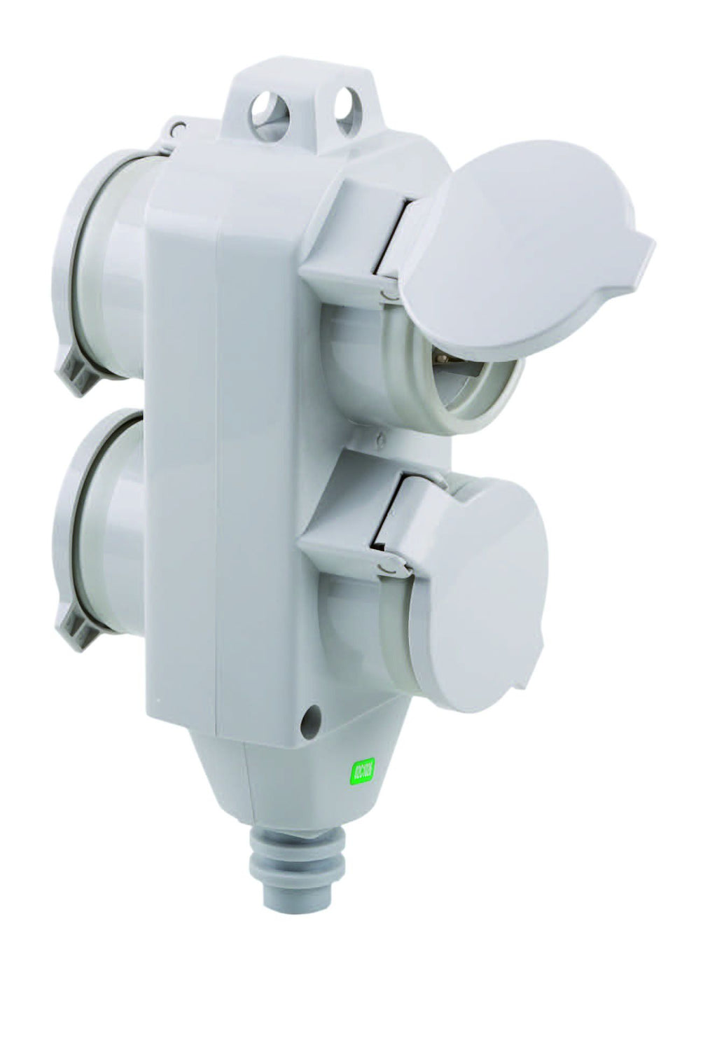 Pollmann 6350182 Schuko-Kupplung 4-fach grau IP54
