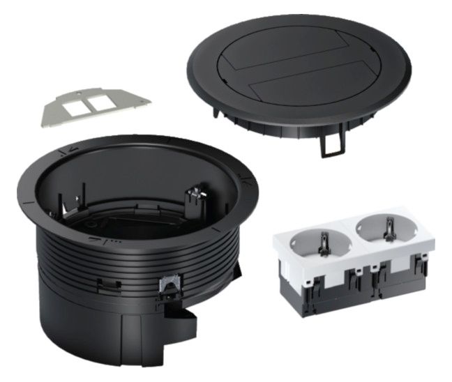 Hager BSR02D03 Installationsdose 2SCHUKO Keystone Typ 01 2f Kunstst. Klappdeckel