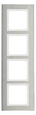 Berker 10143609 Rahmen 4fach B.7 Edelstahl/polarweiß