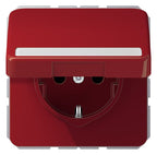 Jung CD1520BFNAKLRT SCHUKO-Steckdose m.Schriftfeld u.Klappdeckel rot