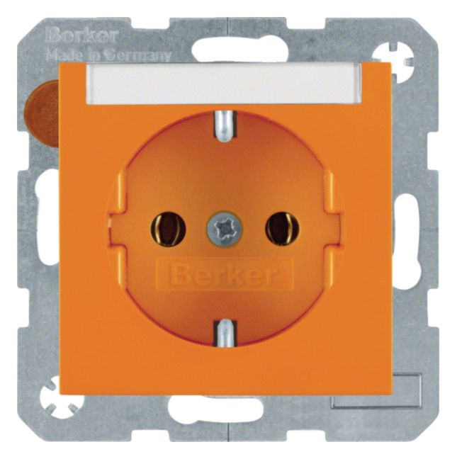 Berker 47508907 Steckdose SCHUKO m.B-feld S.1 orange glänzend