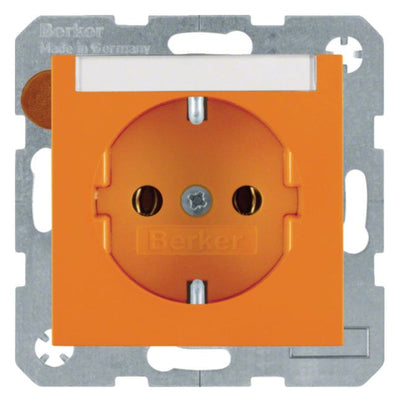 Berker 47508907 Steckdose SCHUKO m.B-feld S.1 orange glänzend