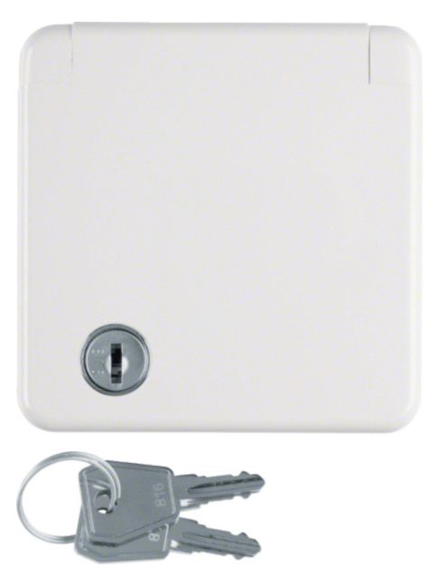 Berker 421209 Steckdose SCHUKO m.Abdeck. Klappdeckel+Schloss wg Up IP44 polarweiß