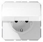 Jung CD1520BFKLWW SCHUKO Steckdose Klappdeckel bruchsicher alpinweiß