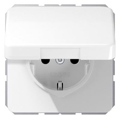 Jung CD1520BFKLWW SCHUKO Steckdose Klappdeckel bruchsicher alpinweiß