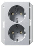 GIRA 273526 SCHUKO-Doppelsteckdose SH f.UP-Dose 1,5f System 55 Farbe Alu