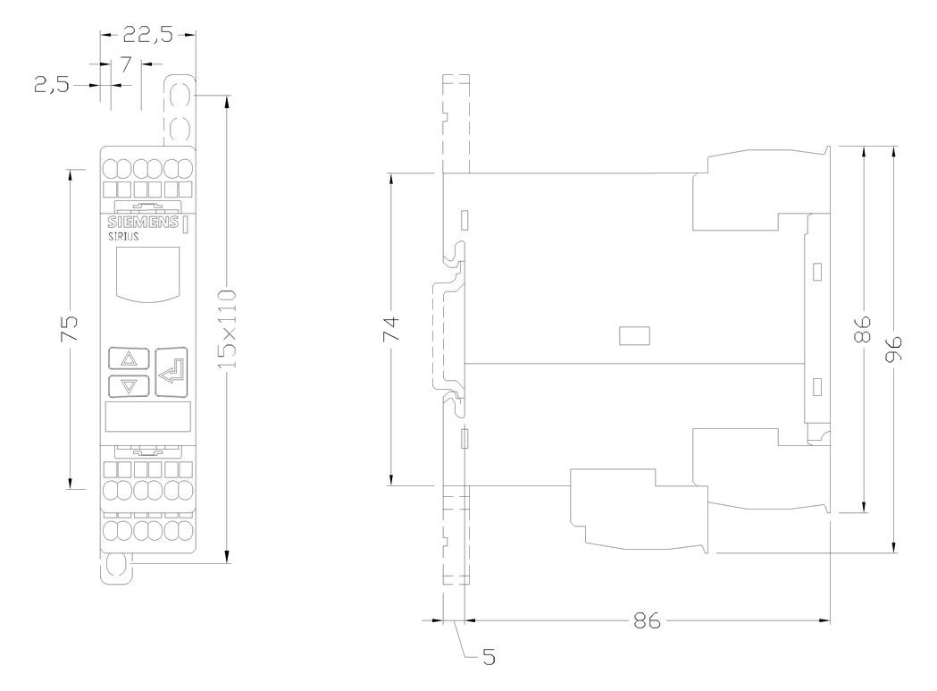 Siemens 3UG4631-2AA30 Digital Spannungs- überwachung 22,5mm von 0,1-60V 24V
