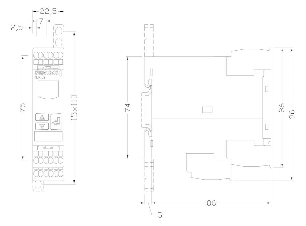 Siemens 3UG4632-2AA30 Digital Spannungs- überwachung 22,5mm von 10-600V 24V