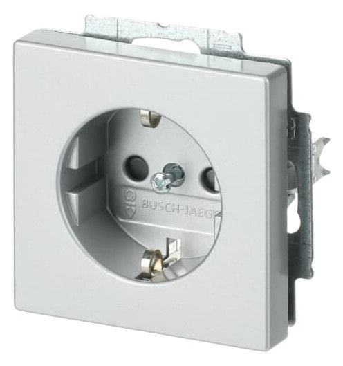 BJ 2300 EUCB-83 SCHUKO Steckdosen Einsatz alusilber future linear