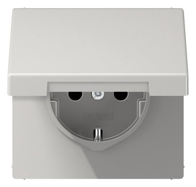 Jung LS1520BFKIKLLG SCHUKO-Steckdose m.Klappdeckel KI lichtgrau