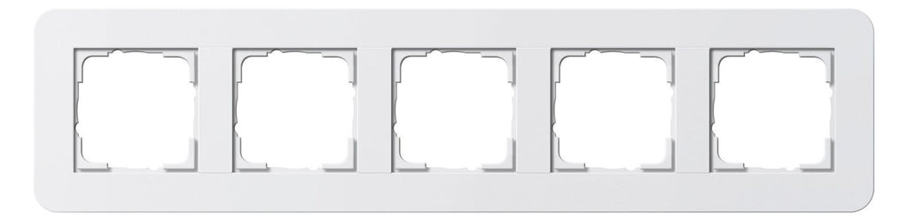 GIRA 0215410 Abdeckrahmen 5fach E3 Reinweiß/Reinweiß glänzend Soft-Touch