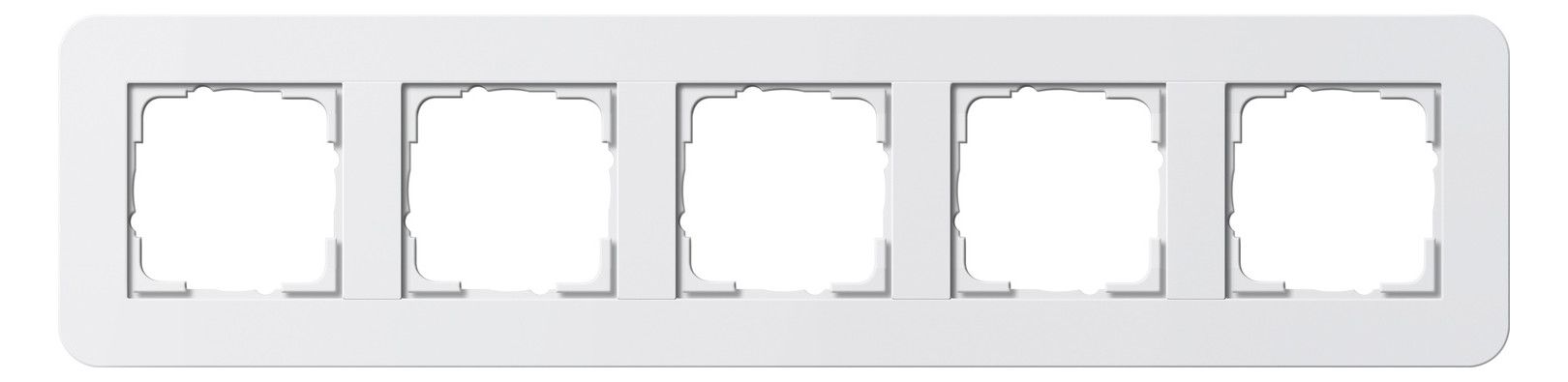 GIRA 0215410 Abdeckrahmen 5fach E3 Reinweiß/Reinweiß glänzend Soft-Touch