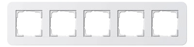 GIRA 0215410 Abdeckrahmen 5fach E3 Reinweiß/Reinweiß glänzend Soft-Touch