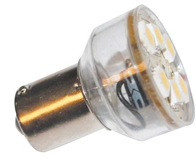 S&H 30086 LED-MR8 6SMD5050 Ø26,7x38mm BA15d 10-30VDC 10-18VAC 1W 6500K 125°