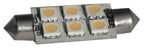 S&H 34018 LED-Soffitte 6SMD5050 Ø16mmx42mm S8,5 10-30VDC 10-18VAC 1W