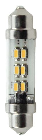 S&H 34696 LED-Soffitte 6SMD Ø10,2mmx37mm S8,5 10-30VDC 10-18VAC 0,5W 6500K dimm