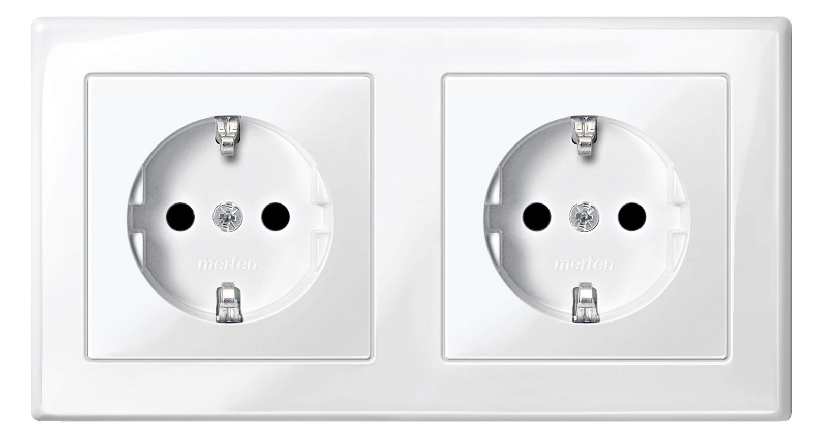 Mert MEG 2328-1419 SCHUKO-Doppel- Steckdose BRS StK polarweiß gl.M-SMART