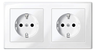 Mert MEG 2328-1419 SCHUKO-Doppel- Steckdose BRS StK polarweiß gl.M-SMART