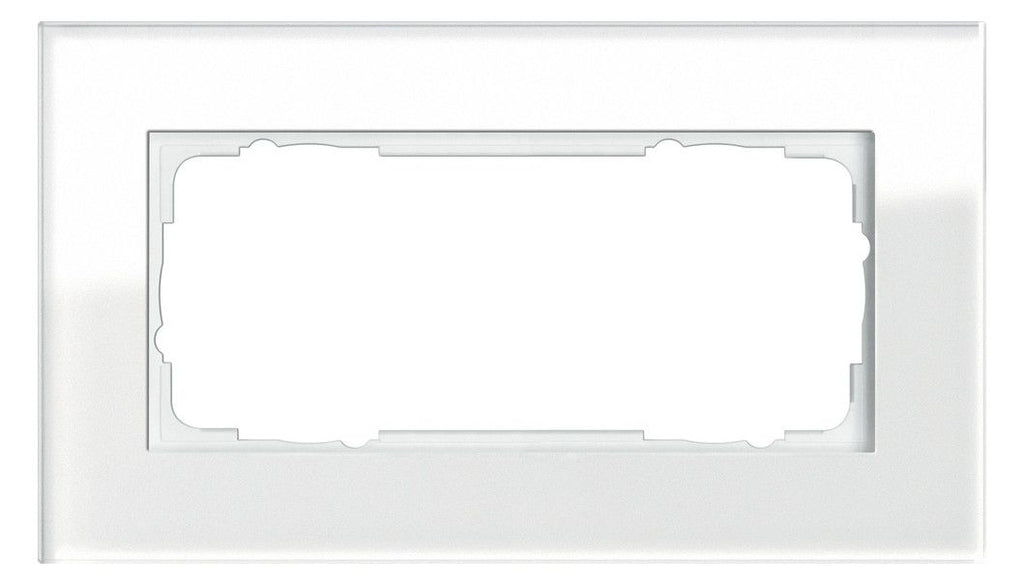 GIRA 100212 Abdeckrahmen 2f o.Mittelsteg Esprit Glas Weiß