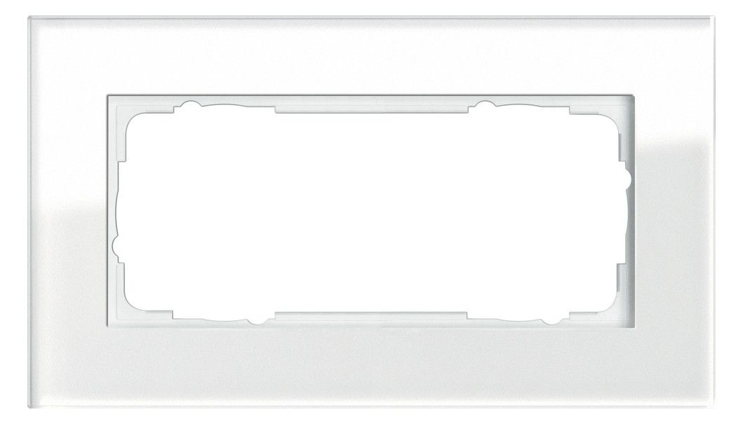 GIRA 100212 Abdeckrahmen 2f o.Mittelsteg Esprit Glas Weiß