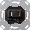 GIRA 236900 USB-Spannungsversorgung 2fach Typ A/C Einsatz Schwarz