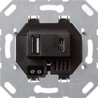 GIRA 236900 USB-Spannungsversorgung 2fach Typ A/C Einsatz Schwarz