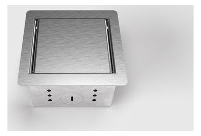 Bodensteckdose 3301E 1x Schuko, 1x RJ45 2fach, Edelstahl gebürstet 3301E-2-1