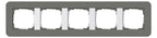 GIRA 0215413 Abdeckrahmen 5fach E3 Dunkelgrau/Reinweiß glänzend Soft-Touch