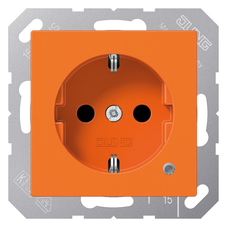 Jung A1520BFKOO SCHUKO-Steckdose m.Funktionsanzeige orange