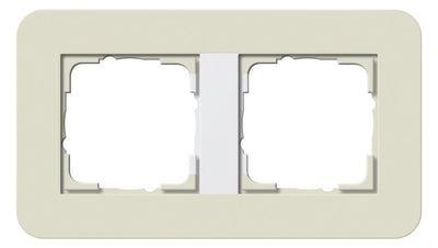 GIRA 0212417 Abdeckrahmen 2fach E3 Sand/Reinweiß glänzend Soft-Touch