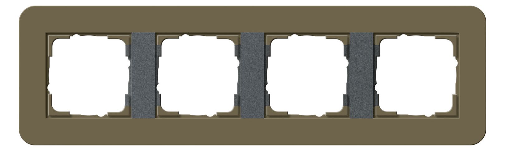 GIRA 0214426 Abdeckrahmen 4fach E3 Umbra/Anthrazit Soft-Touch