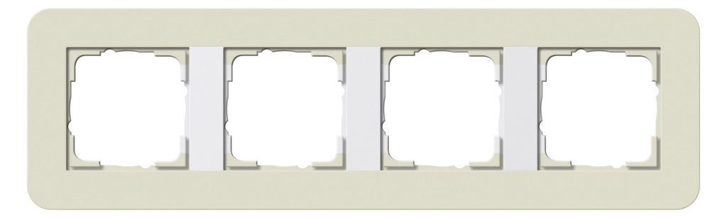 GIRA 0214417 Abdeckrahmen 4fach E3 Sand/Reinweiß glänzend Soft-Touch