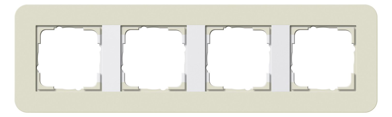 GIRA 0214417 Abdeckrahmen 4fach E3 Sand/Reinweiß glänzend Soft-Touch