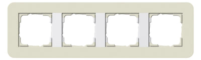 GIRA 0214417 Abdeckrahmen 4fach E3 Sand/Reinweiß glänzend Soft-Touch