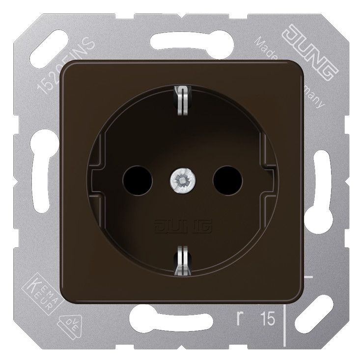 Jung CD5120BFBR SCHUKO Steckdose f.Klappdeckel bruchsicher braun